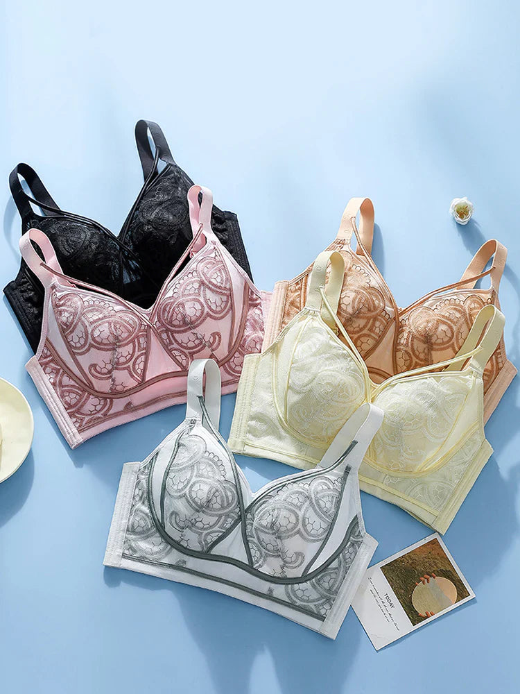 Pack Of 3 Summer Thin Wireless Bra with Minimizing Effect