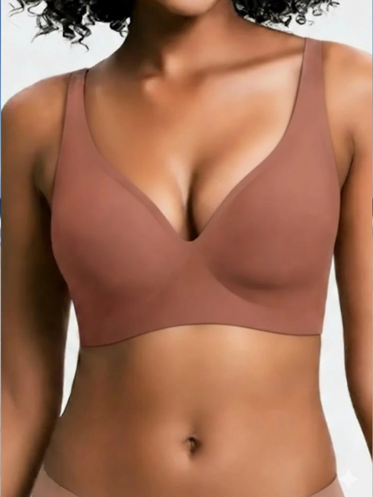 Pack of 2 Jelly Wireless Seamless Deep-V Push-Up Bra