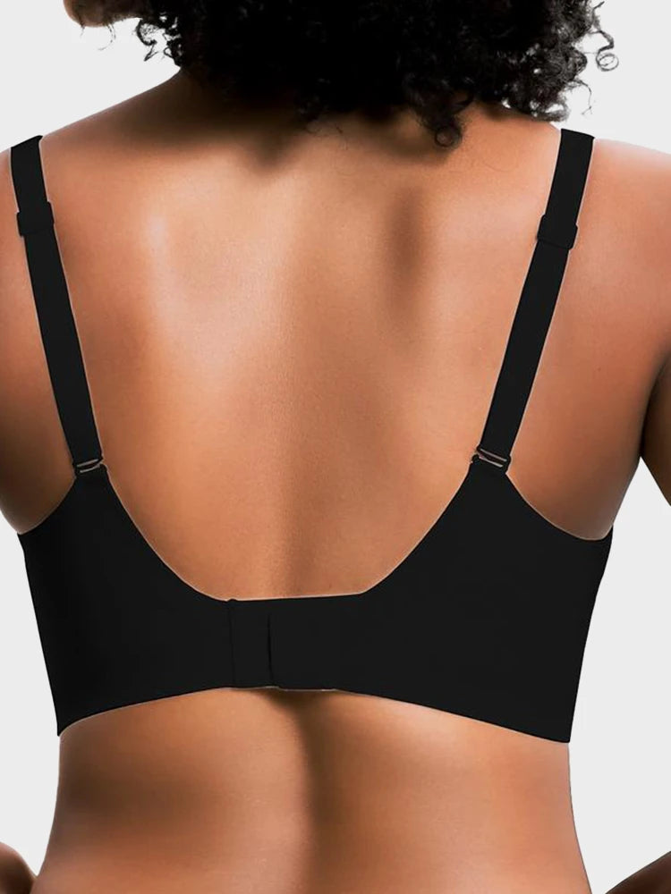 Pack of 2 Jelly Wireless Seamless Deep-V Push-Up Bra