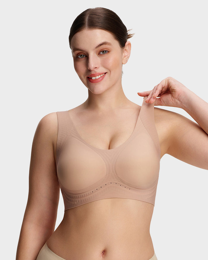 Pack of 3 bra Invisible Wide-Band Wireless Support Bra