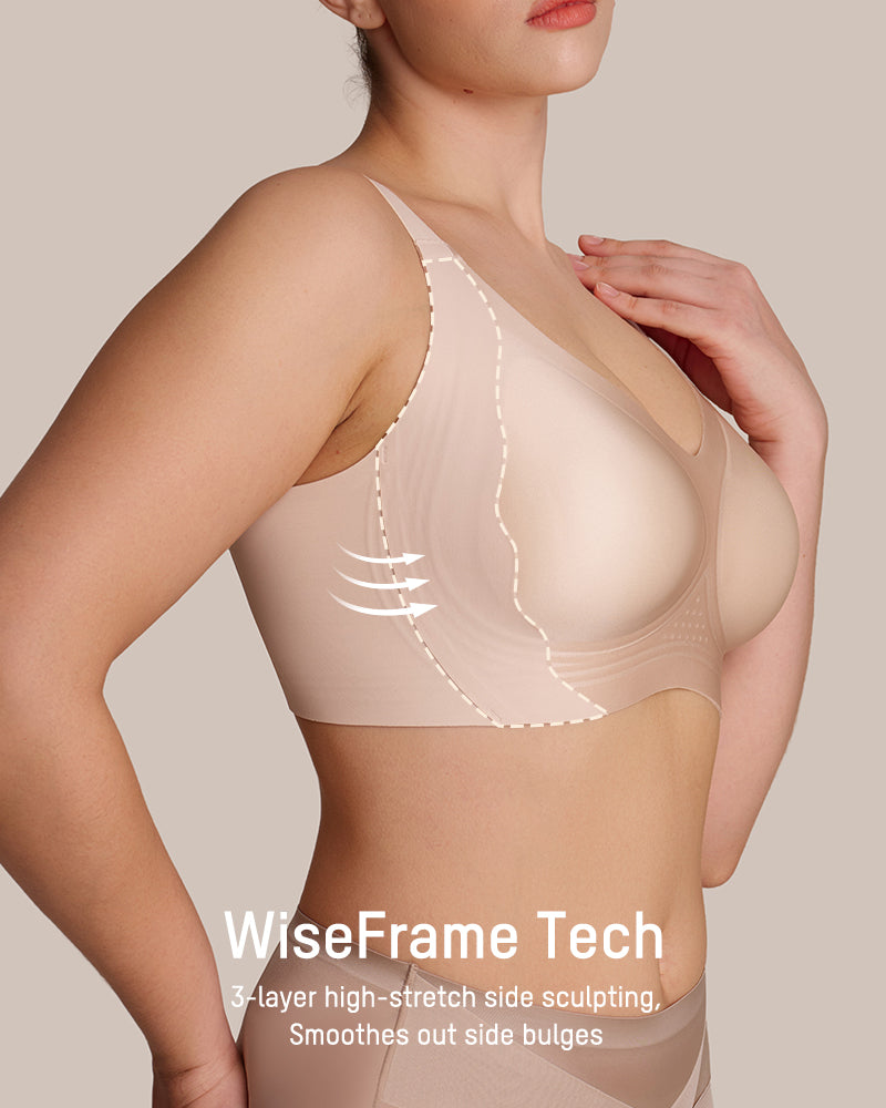 Pack of 3 bra Invisible Wide-Band Wireless Support Bra