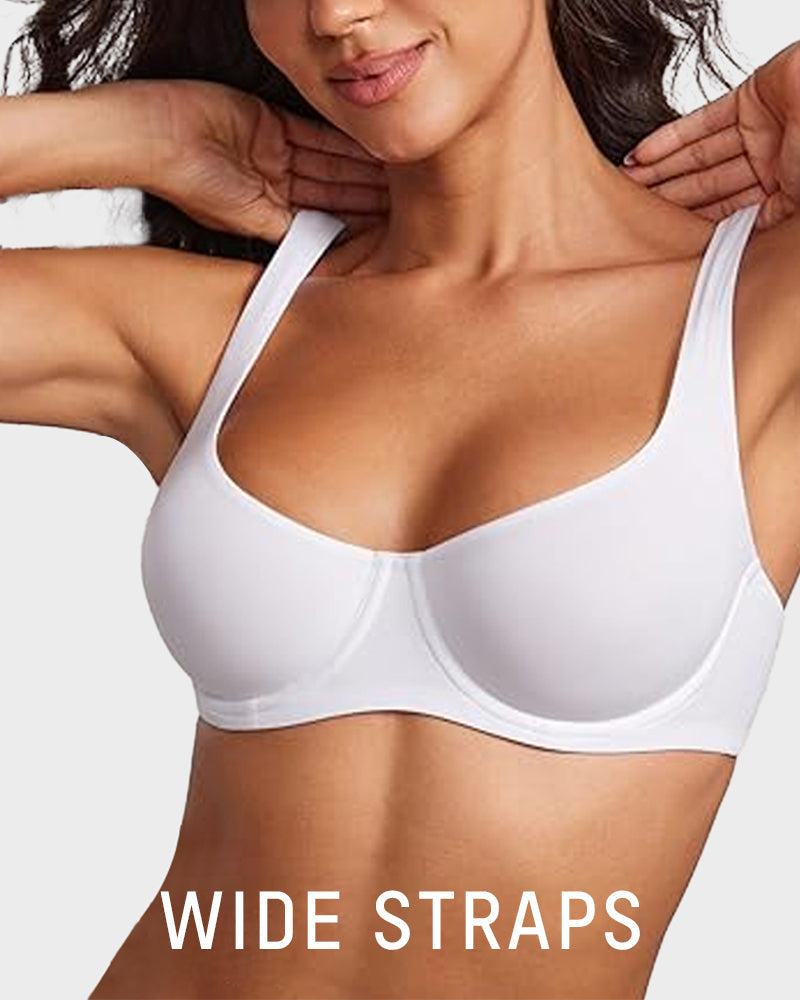 Pack of 3 Underwire Support Seamless Unlined Balconette Bra